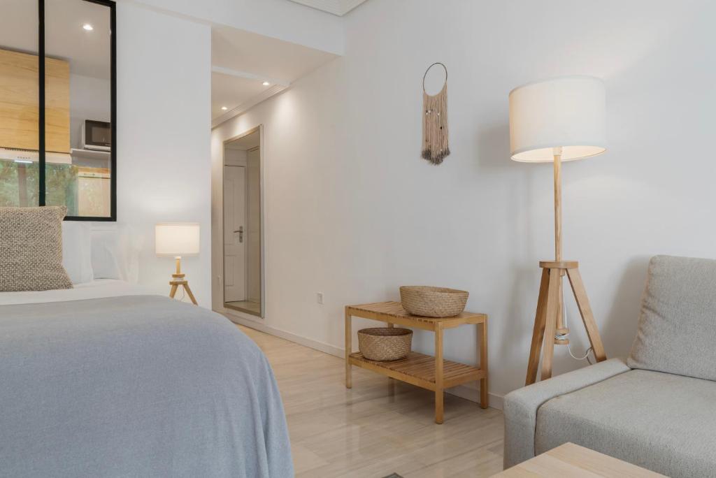 Postel nebo postele na pokoji v ubytování Confortable estudio en medina garden ref 332