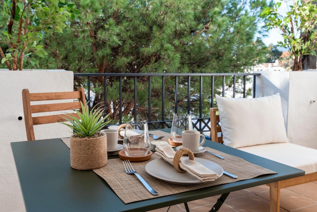 Balkón nebo terasa v ubytování Confortable estudio en medina garden ref 332