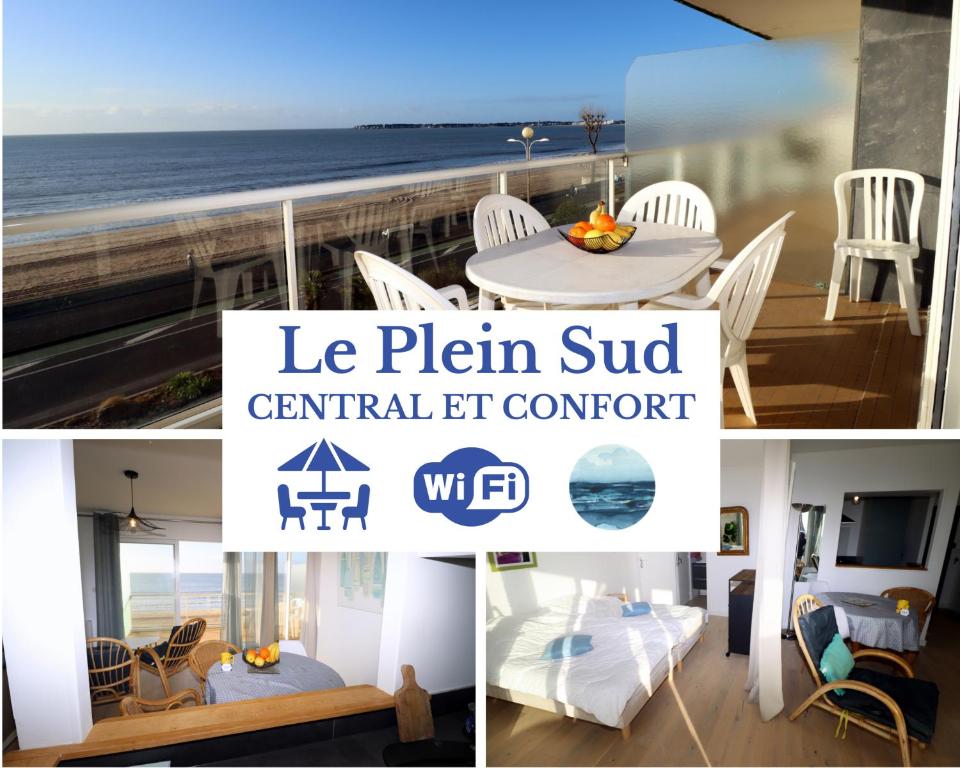 un collage de photos d'une maison dans l'établissement Le Plein Sud by Tranquil at Home - Appartement face mer avec grande terrasse, à La Baule