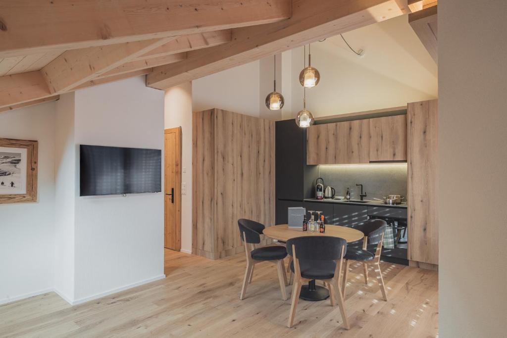 Kuchyň nebo kuchyňský kout v ubytování Val Saraina Apartments