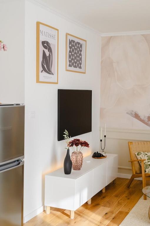 TV a/nebo společenská místnost v ubytování Charming Charlie Apartment