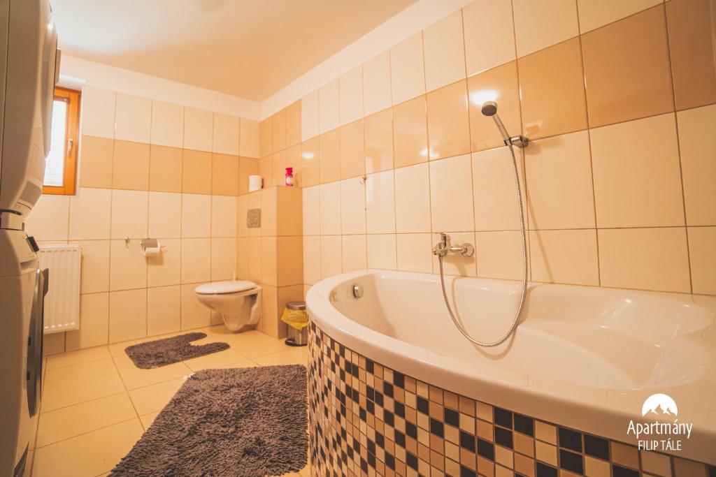 Koupelna v ubytování Apartmány Filip Tále