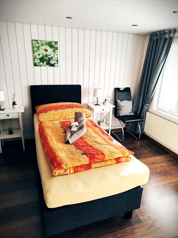 Postel nebo postele na pokoji v ubytování Ferien im Paradies
