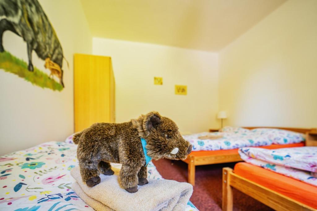 Postel nebo postele na pokoji v ubytování Penzion Šumavous