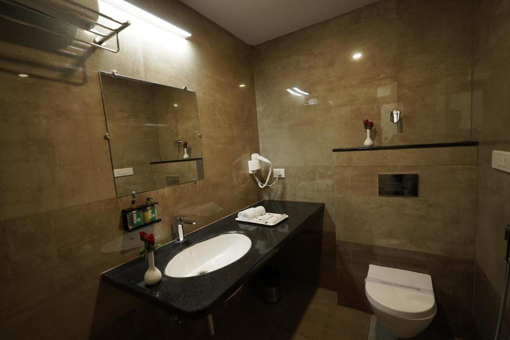 Koupelna v ubytování Hotel Bigwig