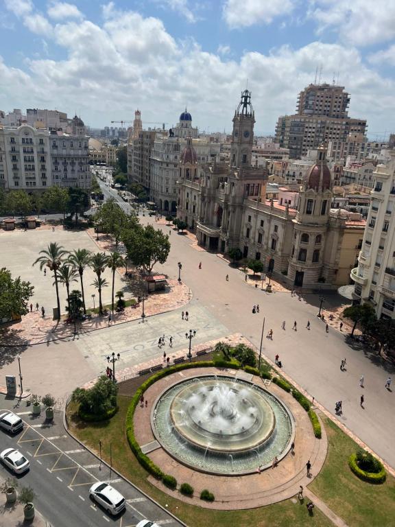 Cảnh Valencia hoặc tầm nhìn thành phố từ căn hộ