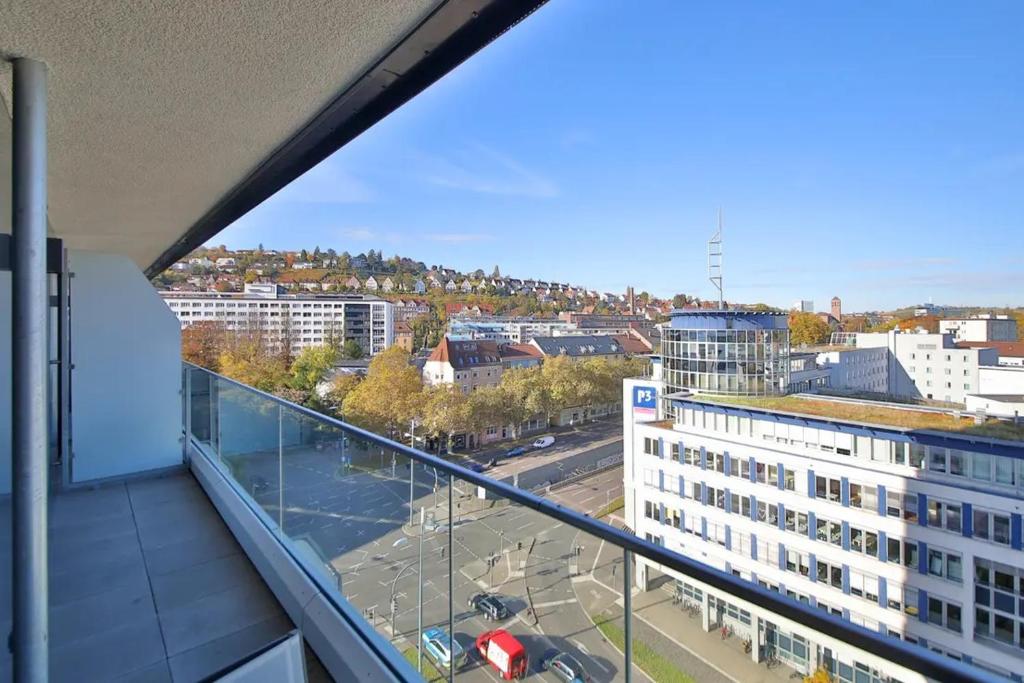 Nespecifikovaný výhled na destinaci Štutgart nebo výhled na město při pohledu z aparthotelu