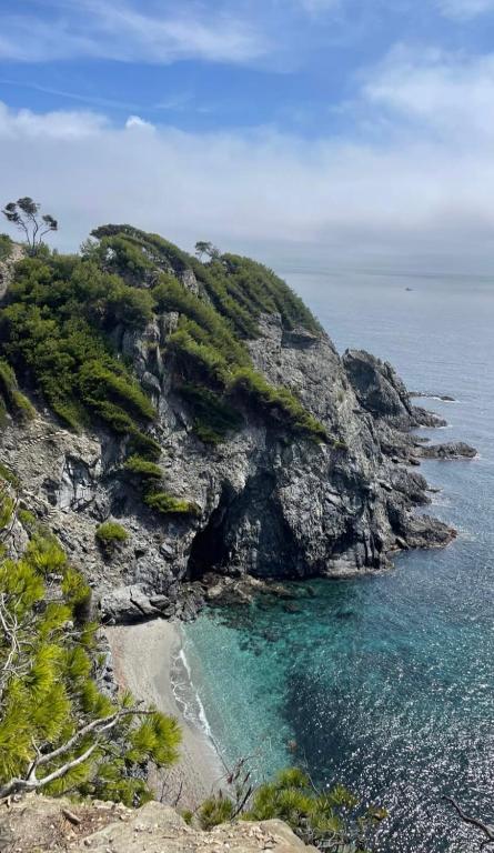 une île avec une plage de sable près de l'océan dans l'établissement 300 metres de la mer, à Six-Fours-les-Plages