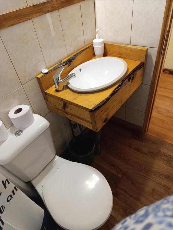 Koupelna v ubytování Cabañas Rustikas