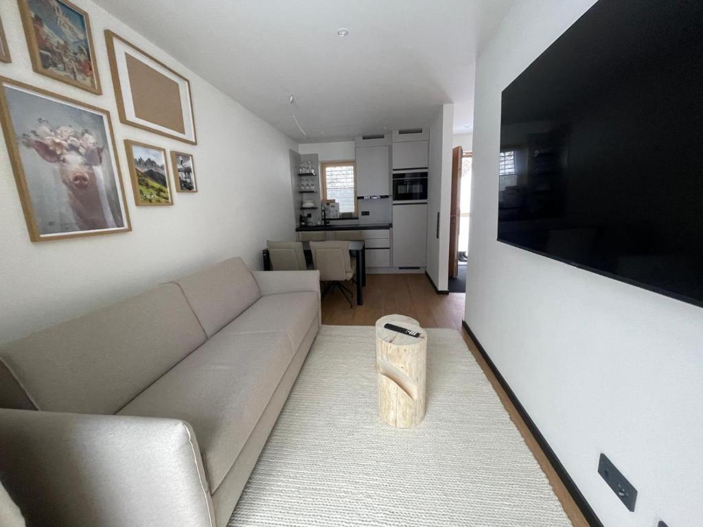 Televízia a/alebo spoločenská miestnosť v ubytovaní Chalet H Montafon