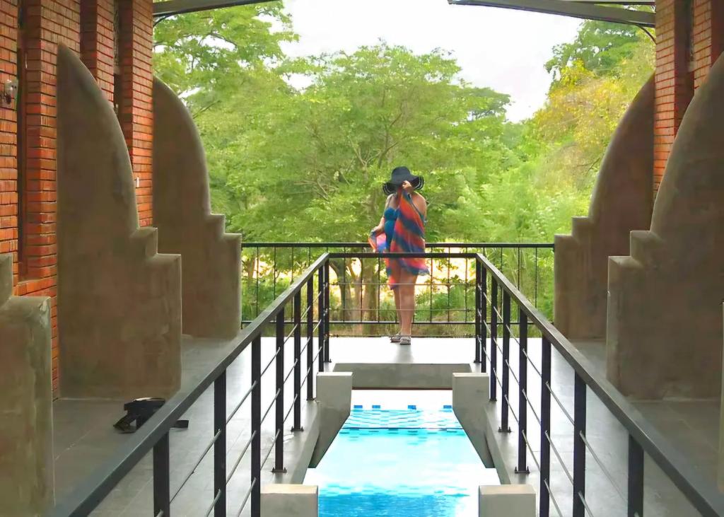 Balkón nebo terasa v ubytování Peacock Eco Resort Sigiriya