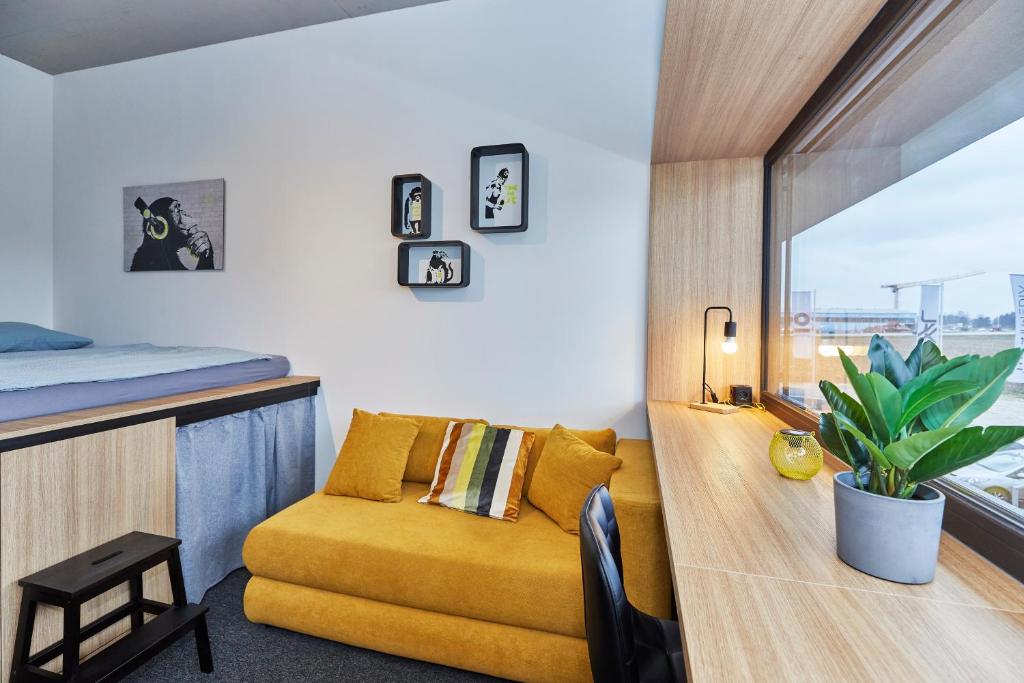 Posezení v ubytování miniLOFT apartments Leonding 24 hours