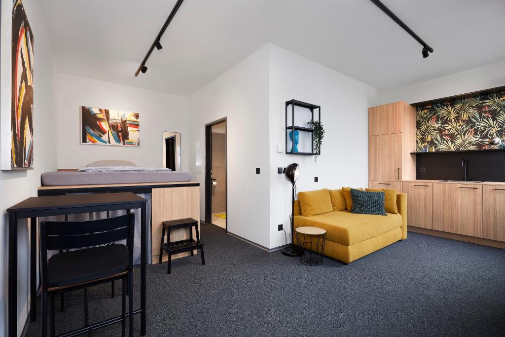 Posezení v ubytování miniLOFT apartments Leonding 24 hours