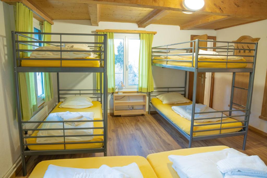 Postel nebo postele na pokoji v ubytování juhui Flumserberg