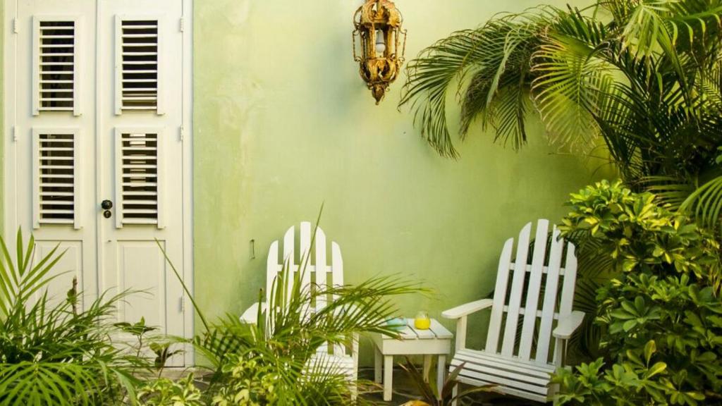 Um jardim no exterior de Pietermaai Boutique Hotel