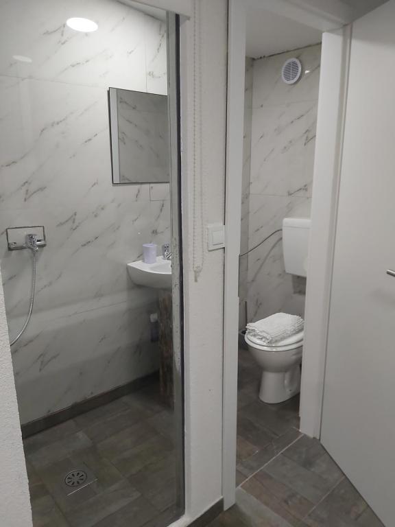 Koupelna v ubytování Panda Rooms