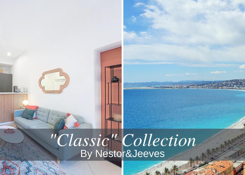 - un coin salon avec vue sur l'océan dans l'établissement Nestor&Jeeves - BEL AIR - City Center - Modern, à Nice
