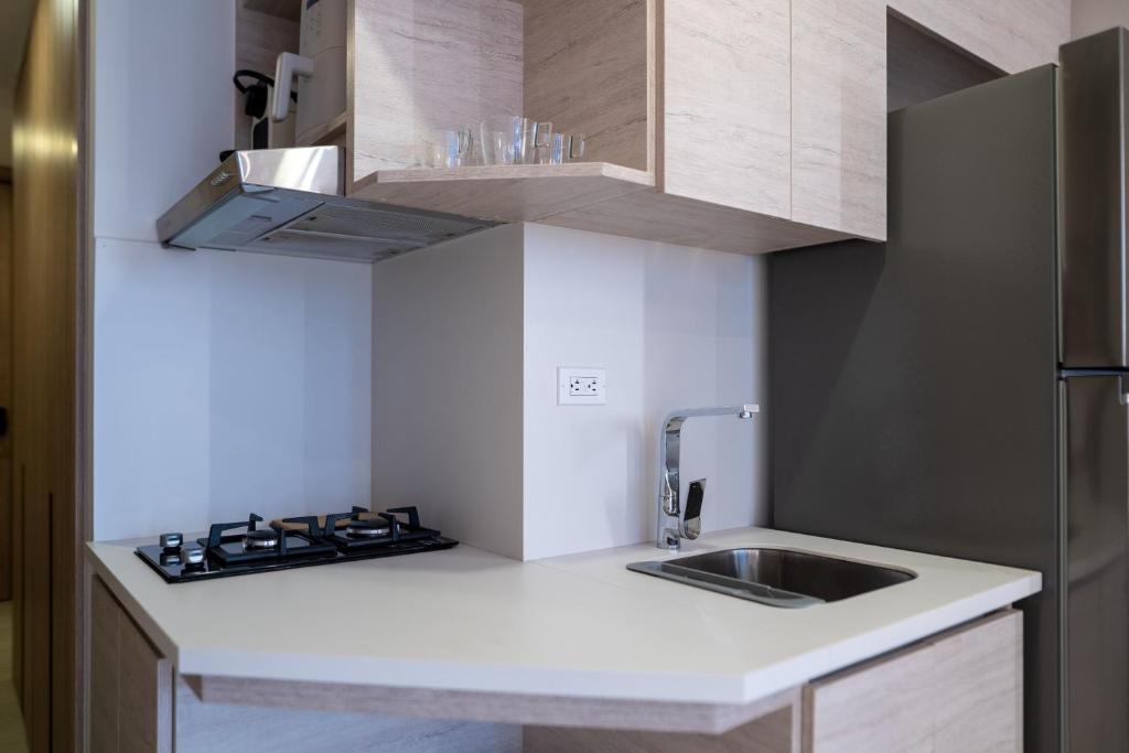 Kuchyň nebo kuchyňský kout v ubytování Loft con salida al mar en Cartagena
