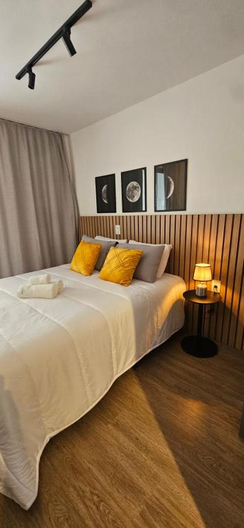 Voodi või voodid majutusasutuse Studio Vila Madalena, Metrô, Moderno toas