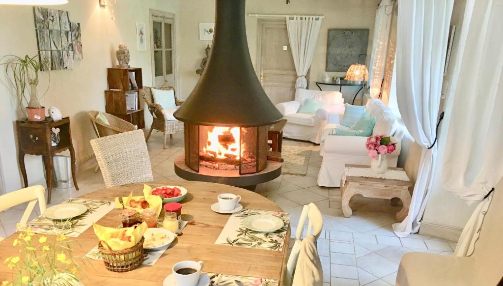 Posezení v ubytování Le Relais des Anges