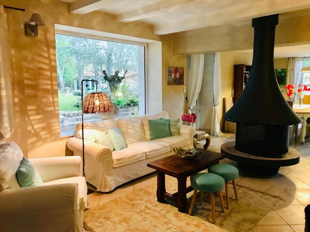 Posezení v ubytování Le Relais des Anges