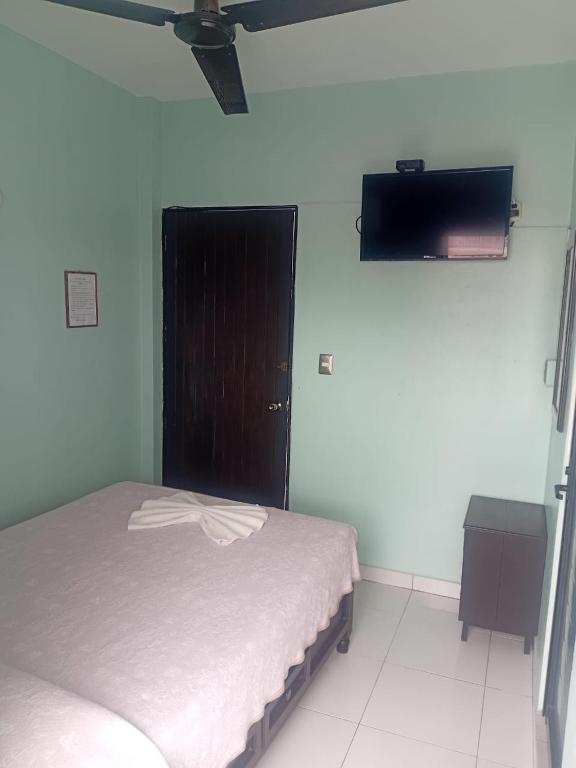 Postel nebo postele na pokoji v ubytování HOTEL ACUARIO CATEMACO