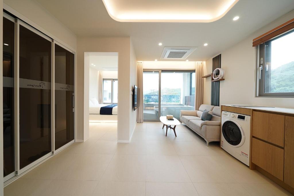 Posezení v ubytování Gyeongju Poolvilla Runtoyou