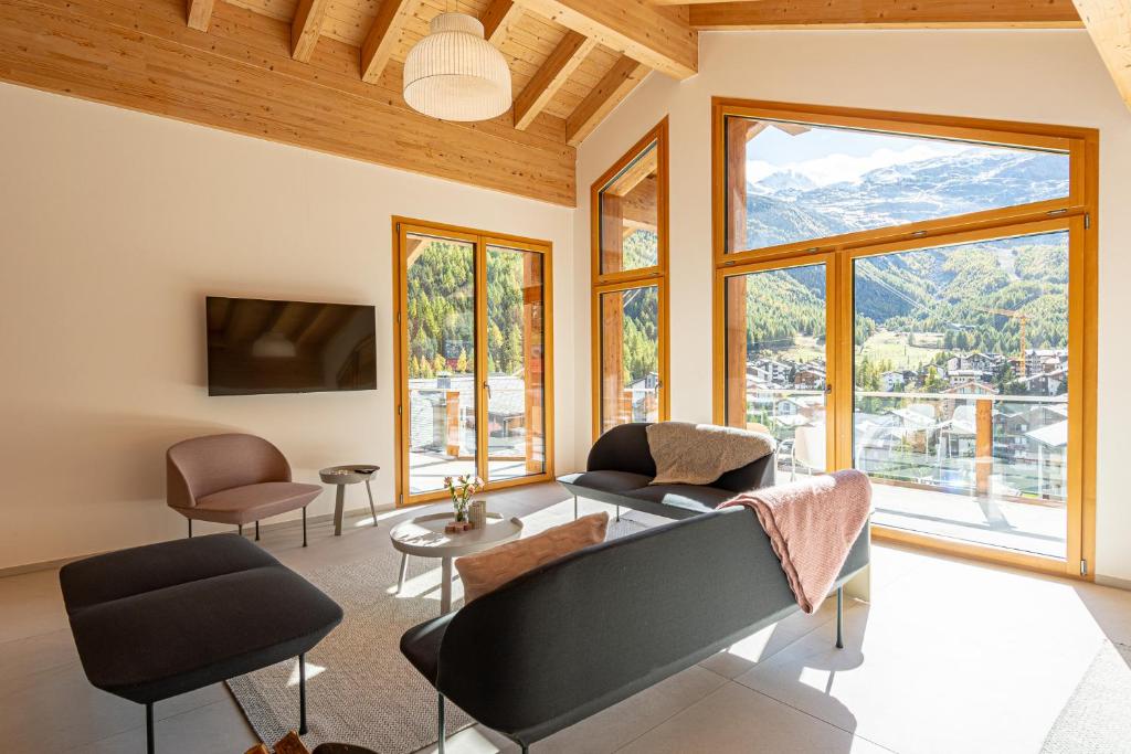 Posezení v ubytování Luxury Penthouse Sonnenhof