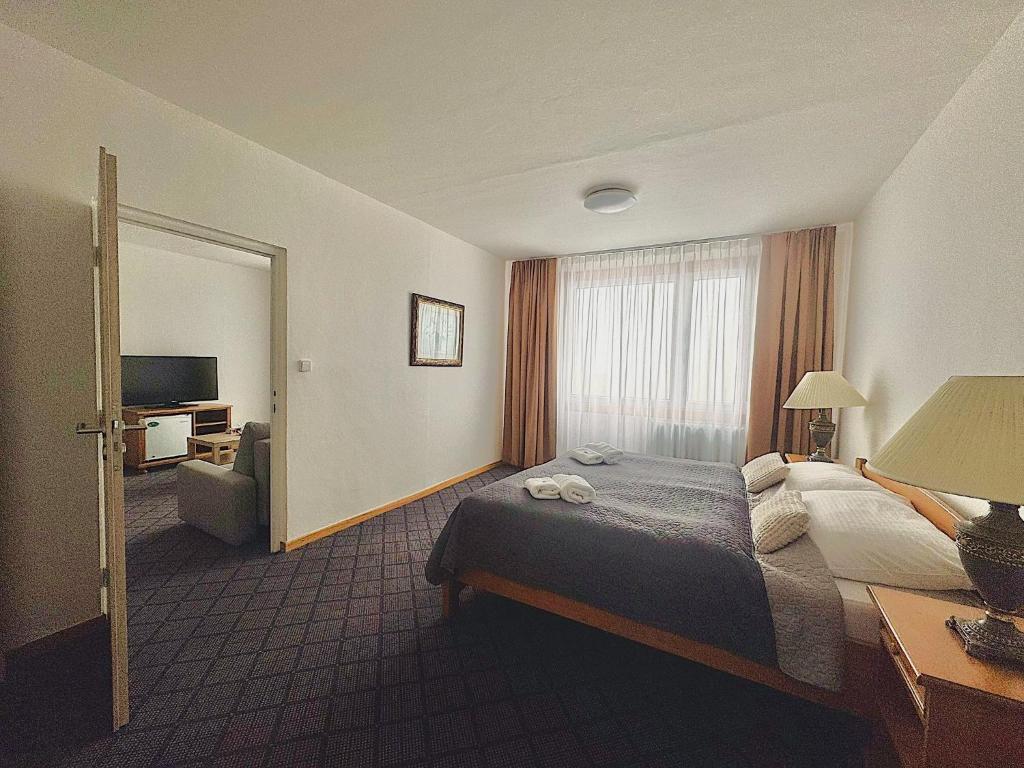 Postel nebo postele na pokoji v ubytování PATRIA HOTEL