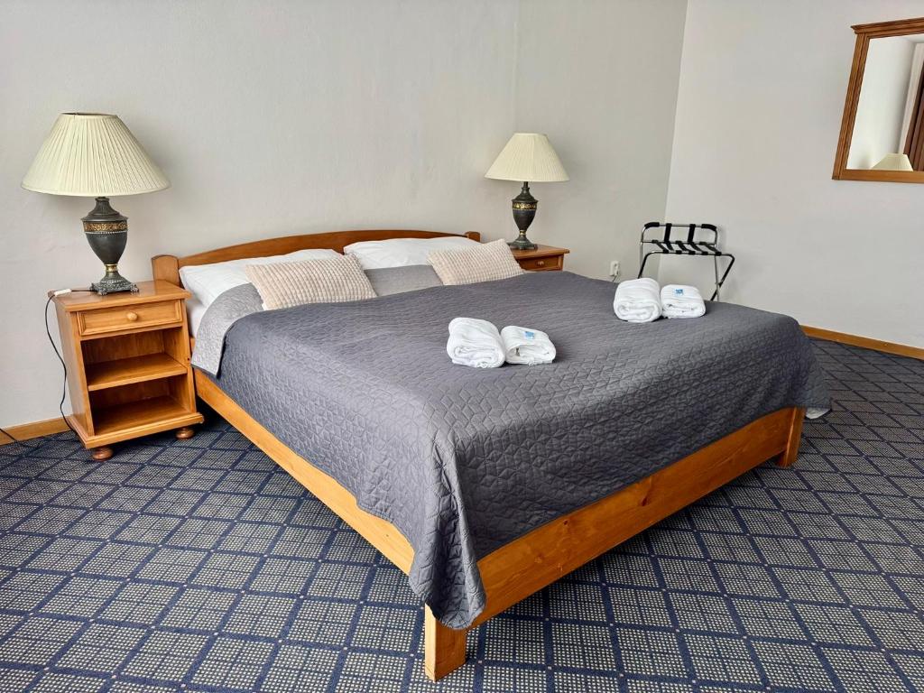 Postel nebo postele na pokoji v ubytování PATRIA HOTEL