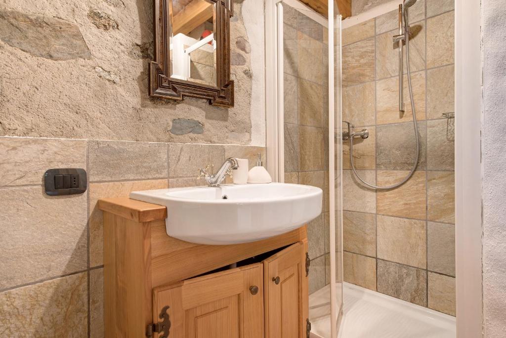 Koupelna v ubytování Chalet Bio Wild
