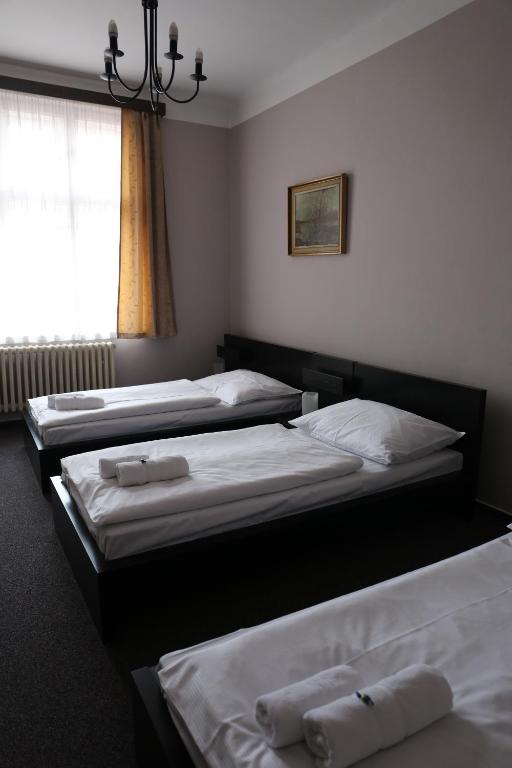 Postel nebo postele na pokoji v ubytování Hotel Zlatá Štika