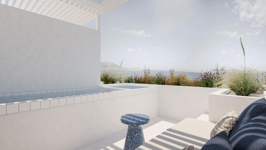 Balkón nebo terasa v ubytování Aegean Colors Paros