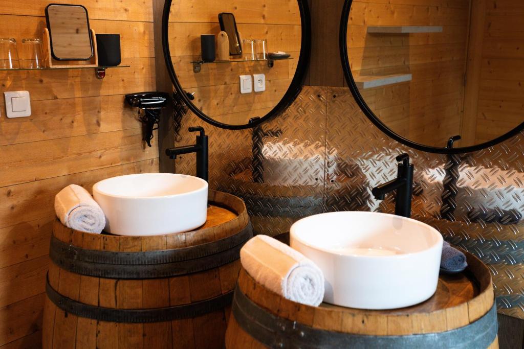 Koupelna v ubytování Maison d'hôtes et SPA La Boucotte