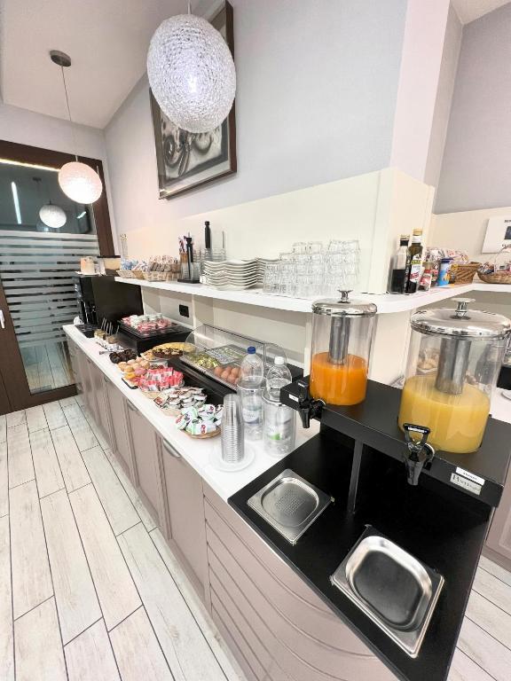 Kuchyň nebo kuchyňský kout v ubytování Hotel Giotto