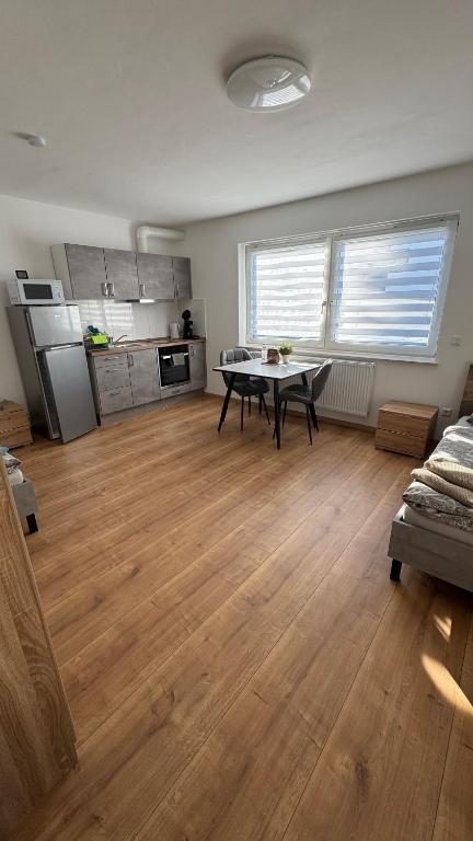 Kuchyň nebo kuchyňský kout v ubytování Gästezimmer Fateev 4