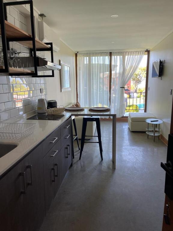 Kuchyň nebo kuchyňský kout v ubytování Apart Hotel Sol y Lago