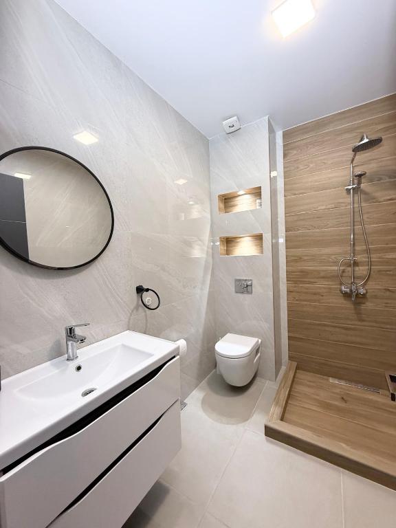 Koupelna v ubytování Villa Deluxe Kvariati
