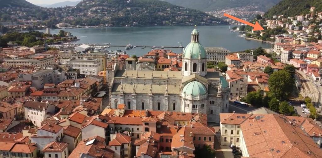 an aerial view of the city of brasov at Lake Front View on Viale GENO in Como