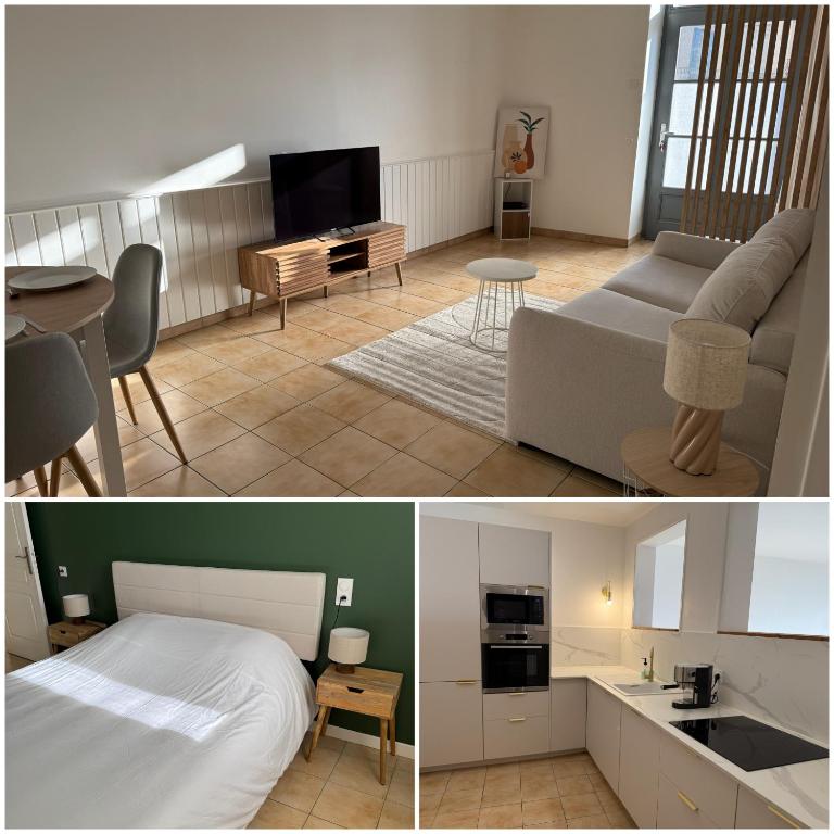 Posezení v ubytování Au cœur de Neuville Appartement 4 pers RDC