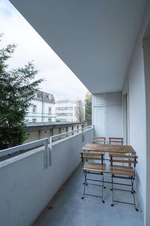 Balkón nebo terasa v ubytování Jungstay Apartments central Basel