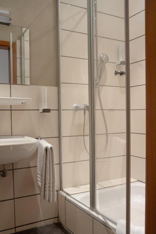 Koupelna v ubytování Hotel Bastei