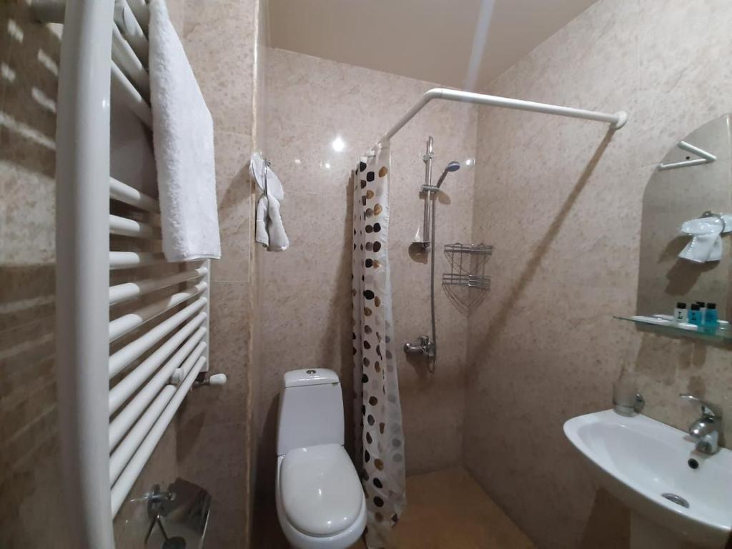 Koupelna v ubytování Hotel Grig