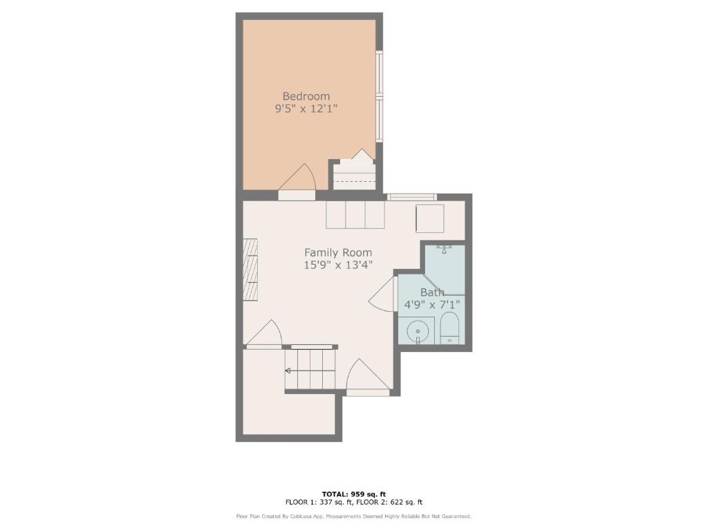 Půdorys ubytování 2BR,2Bath, 4Beds, Sleeps 6, 10 Min to NYC, 10 Min to Path