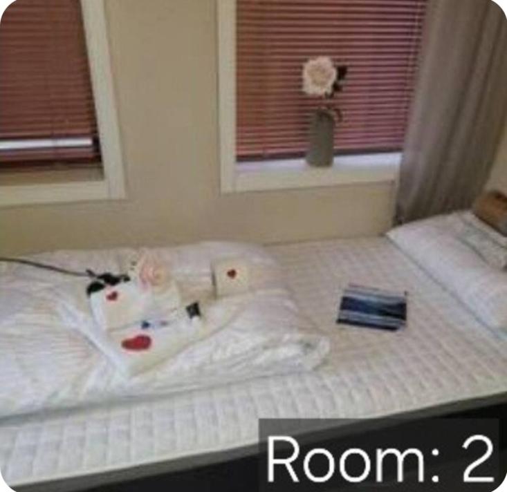 a bedroom with a bed with a room at Koselig soveplass i sentrum av Narvik Gratis Wifi og Parkering Rom 2 in Narvik