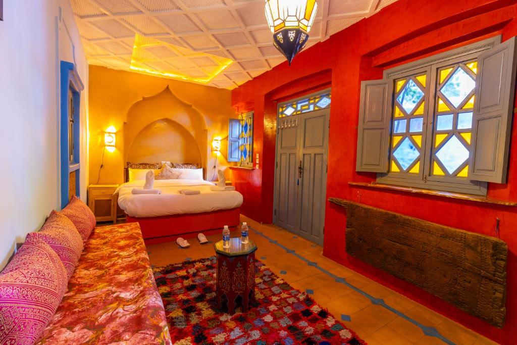 Postel nebo postele na pokoji v ubytování Riad Aicha Marrakech