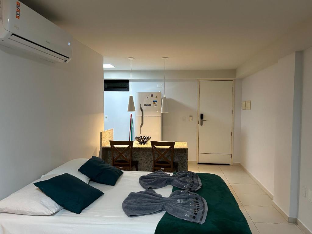 Postel nebo postele na pokoji v ubytování Tabatinga Flat - Beira Mar