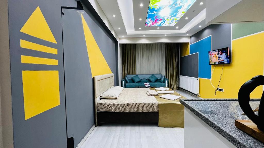 Posezení v ubytování Uyu Room Uşak Otel