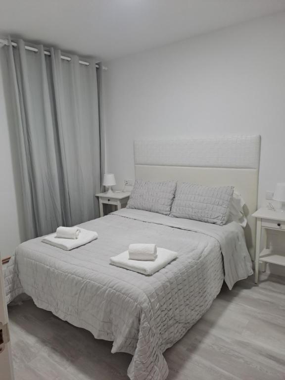 Ένα ή περισσότερα κρεβάτια σε δωμάτιο στο Apartamentos el Conde ll