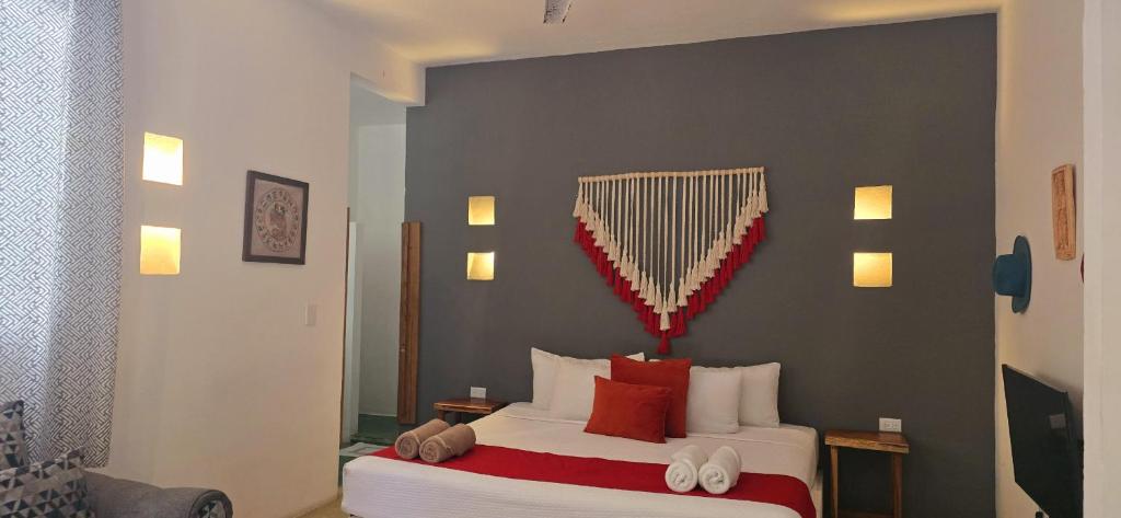 Postel nebo postele na pokoji v ubytování Hotel Kin Tulum Jungle Deluxe